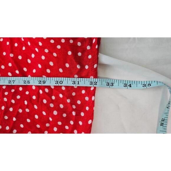 H&M Divided Women's Smocked Red Polka Dot Dress Size 6 - Picture 6 of 8